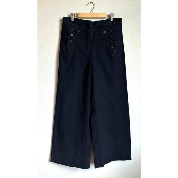 VINTAGE NAVAL CLOTHING FACTORY 30's Navy Blue Wool Wide Leg Sailor Pants Size M - Picture 1 of 7
